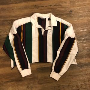 Vintage stripped rugby cropped shirt!